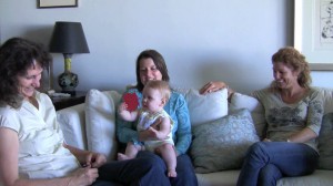 Chantal and Jennifer, the lactation consultants and producers behind "The Milky Way" Movie, visit with a client at her home about breastfeeding