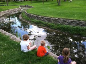 kids at duck pond 2016