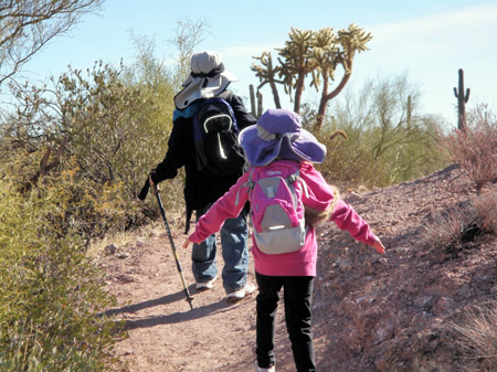 My two children on a New Year's Day hike in the beautiful Arizona desert.